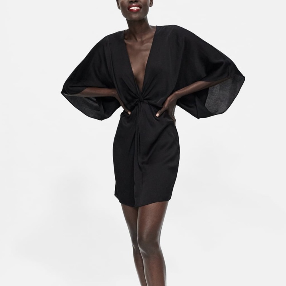 Black satiny dress
